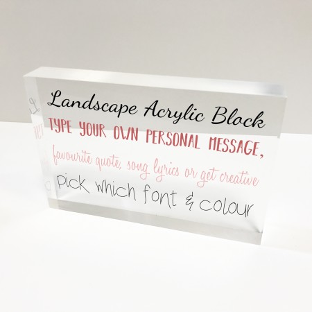 6x4 Acrylic Block Glass Token Landscape - Design your own